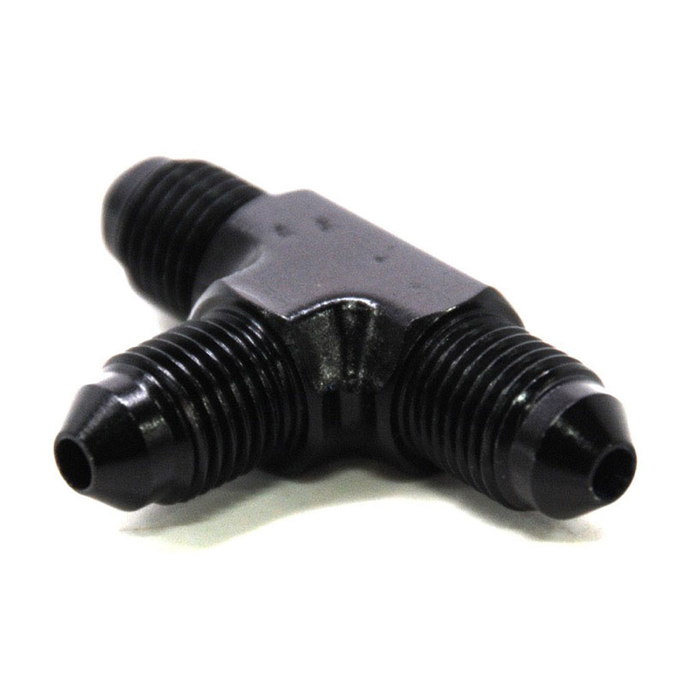 Renegade Racing Components AN Fitting 60324-2; AN to AN Tee Black -03AN Male Tee -03AN Male -03AN Male 