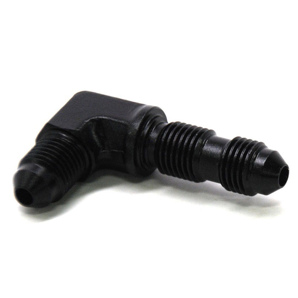 Renegade Racing Components AN Fitting 60333-2; AN to AN Bulkhead Union Black -03AN Male 90 deg. -03AN Male 