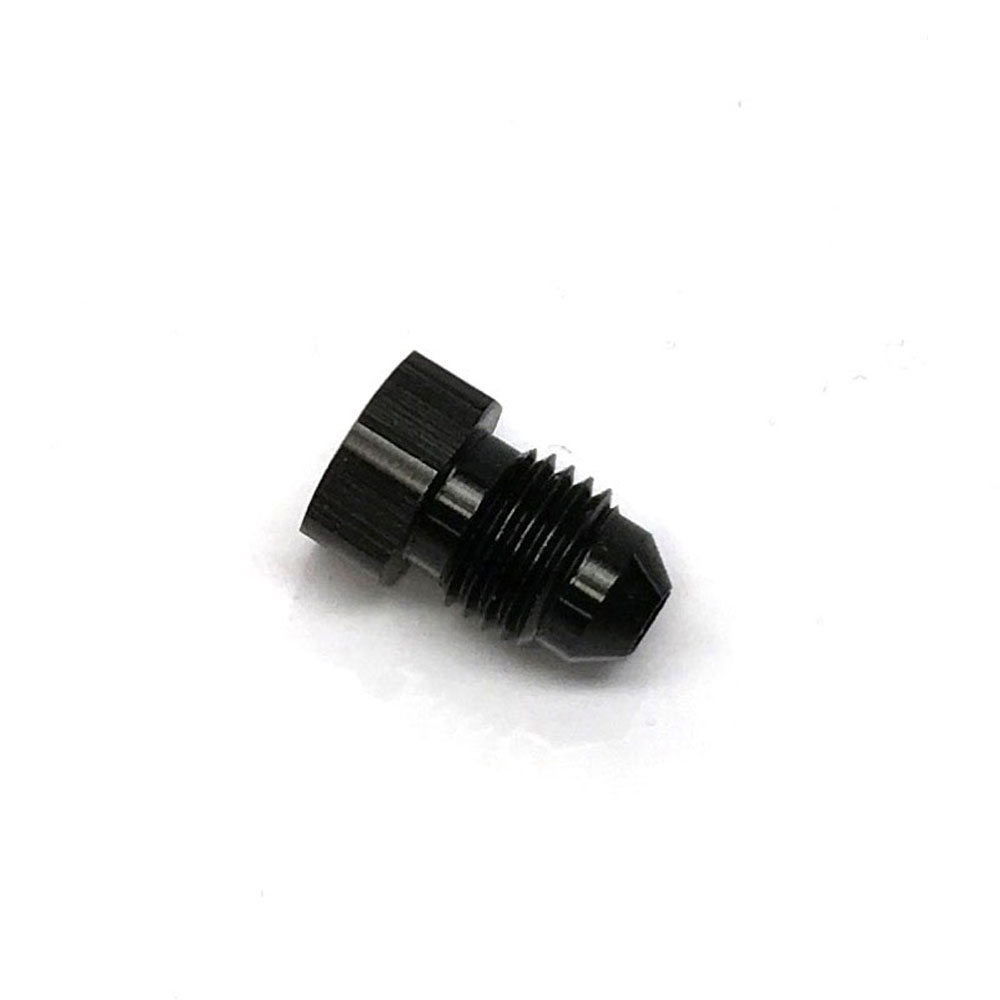 Renegade Racing Components AN Fitting 60406-2; AN Flare Plug Black -04AN Male Straight Hex Head 