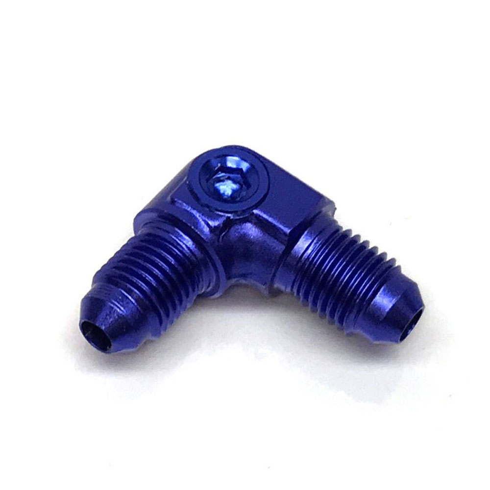 Renegade Racing Components AN Fitting 60412-1; AN to AN Union Blue -04AN Male 90 deg. -04AN Male 