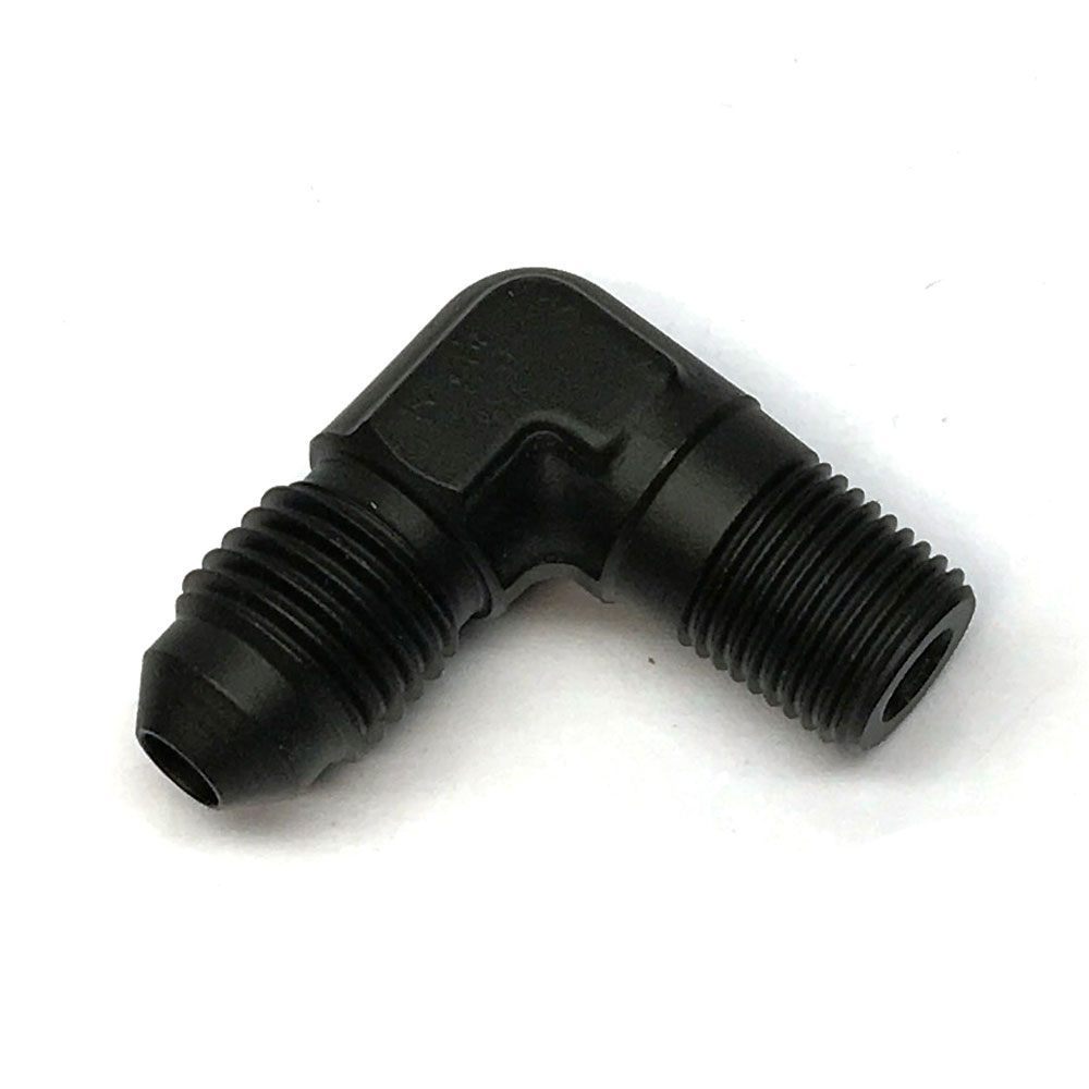 Renegade Racing Components AN Fitting 60422-2; AN to NPT Adapter Black -04AN Male 90 deg. 1/8 in. NPT Male 