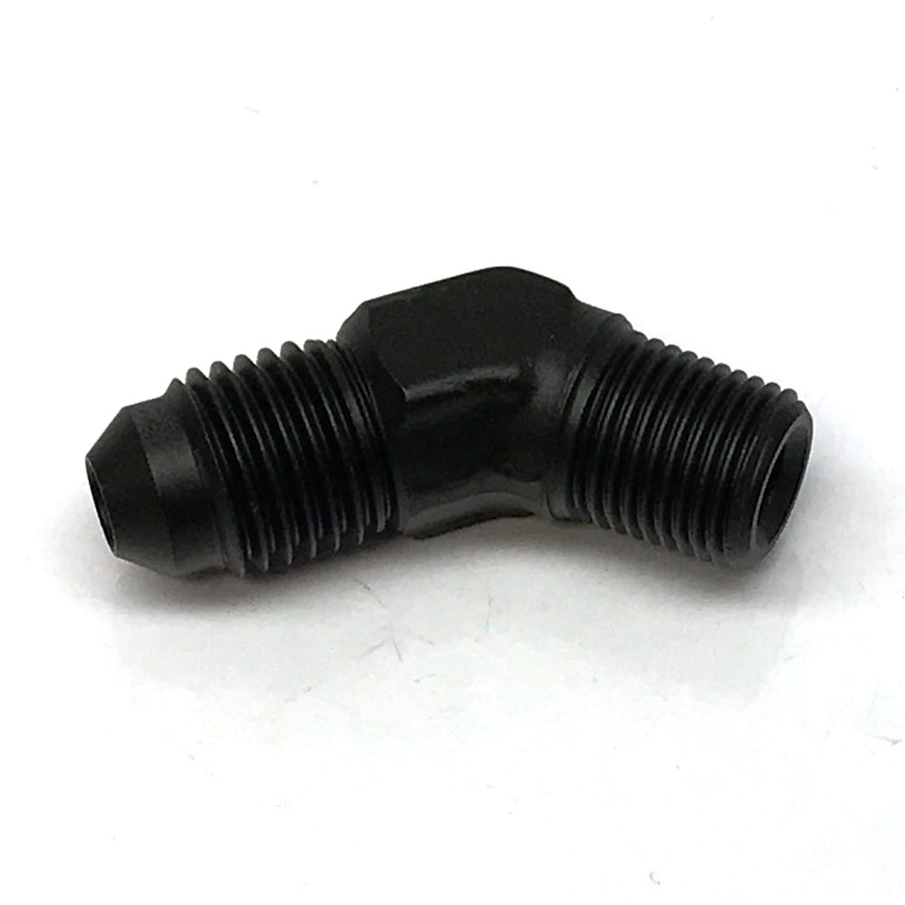 Renegade Racing Components AN Fitting 60423-2; AN to NPT Adapter Black -04AN Male 45 deg. 1/8 in. NPT Male 