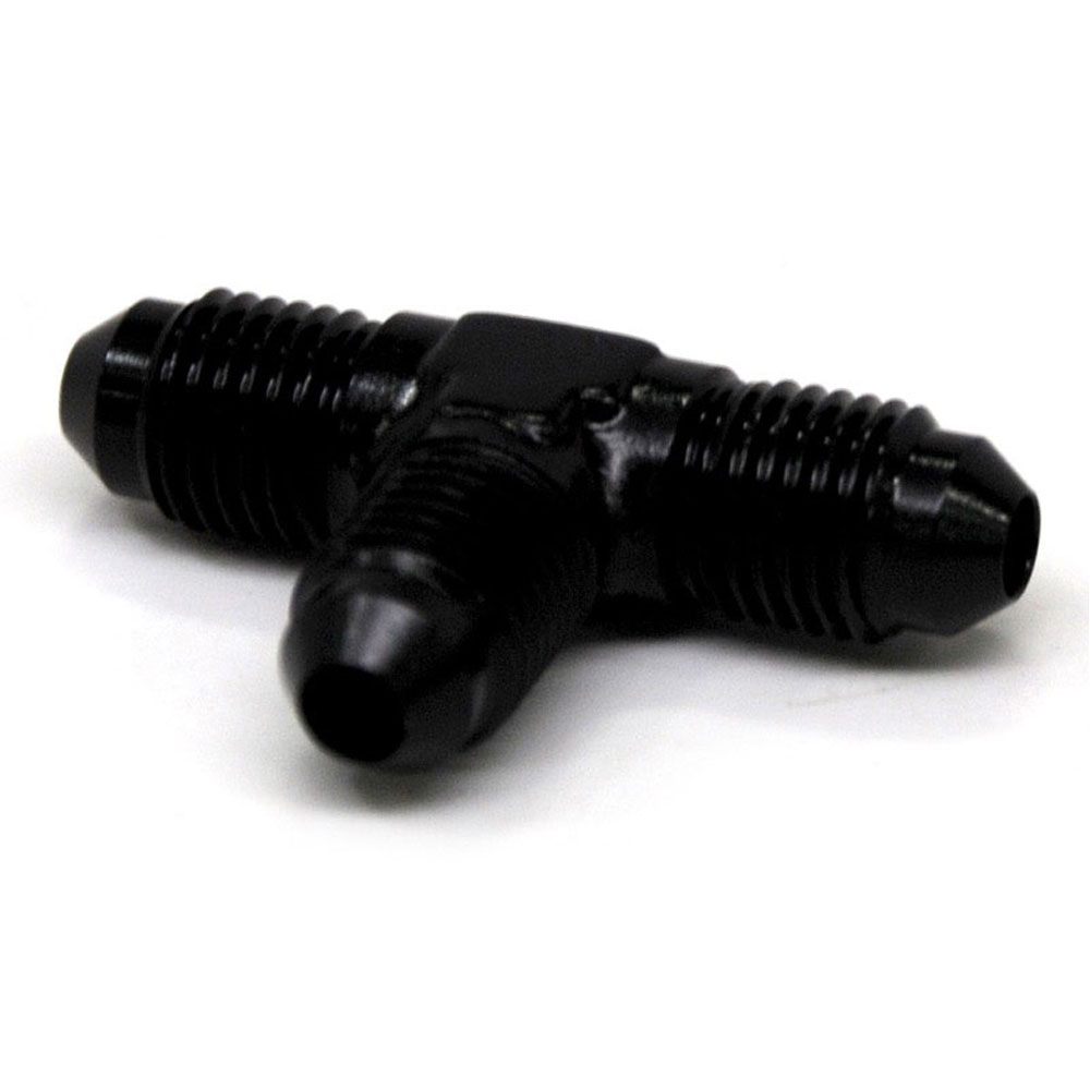 Renegade Racing Components AN Fitting 60424-2; AN to AN Tee Black -04AN Male Tee -04AN Male -04AN Male 