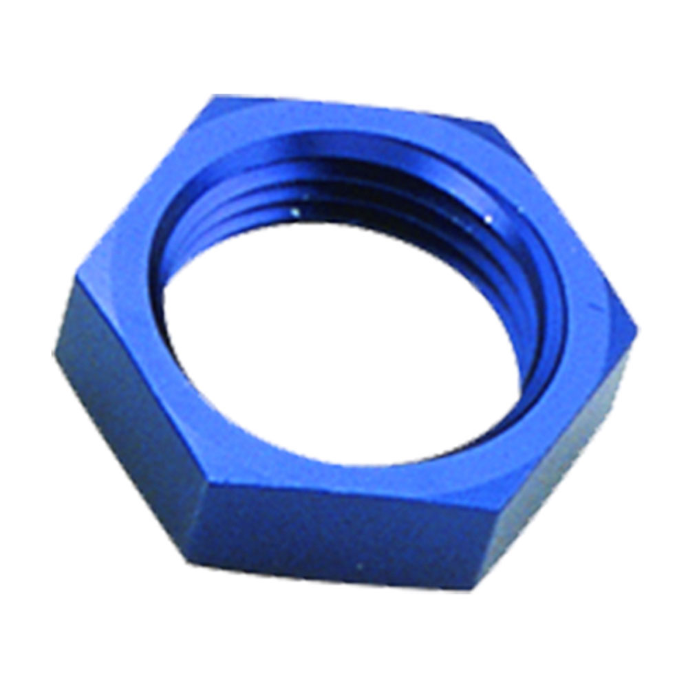 Renegade AN Fitting Nut 60431-1; Bulkhead Nut Blue Anodized -04AN Female Straight 