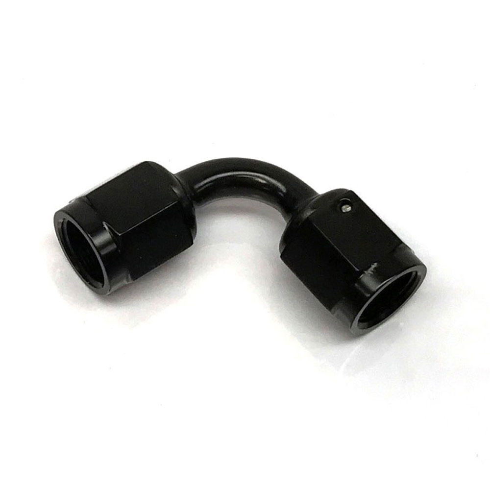 Renegade Racing Components AN Fitting 60490-2; AN to AN Coupler Black -04AN Female 90 deg. -04AN Female 
