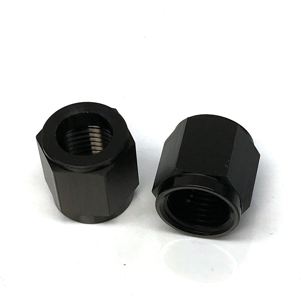 Renegade Racing Components Tube Fitting 60618-2; Tube Nut Black Anodized 3/8 in. Tube Straight -06AN Female 