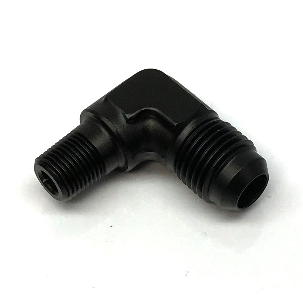 Renegade Racing Components AN Fitting 60622-2; AN to NPT Adapter Black -06AN Male 90 deg. 1/8 in. NPT Male 