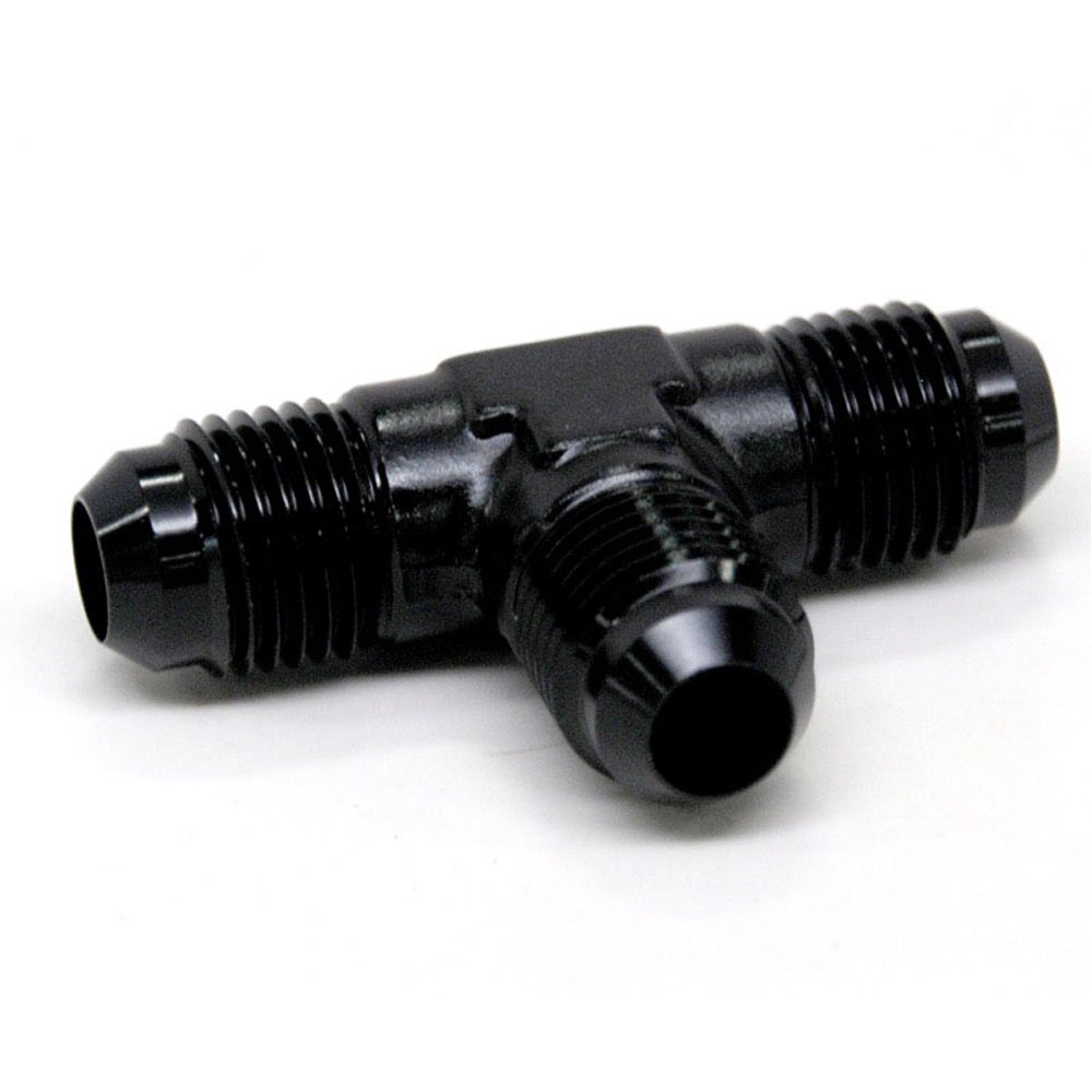 Renegade Racing Components AN Fitting 60624-2; AN to AN Tee Black -06AN Male Tee -06AN Male -06AN Male 