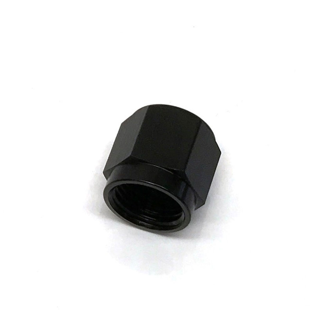 Renegade Racing Components AN Fitting 60629-2; AN Flare Cap Black -06AN Female Straight 