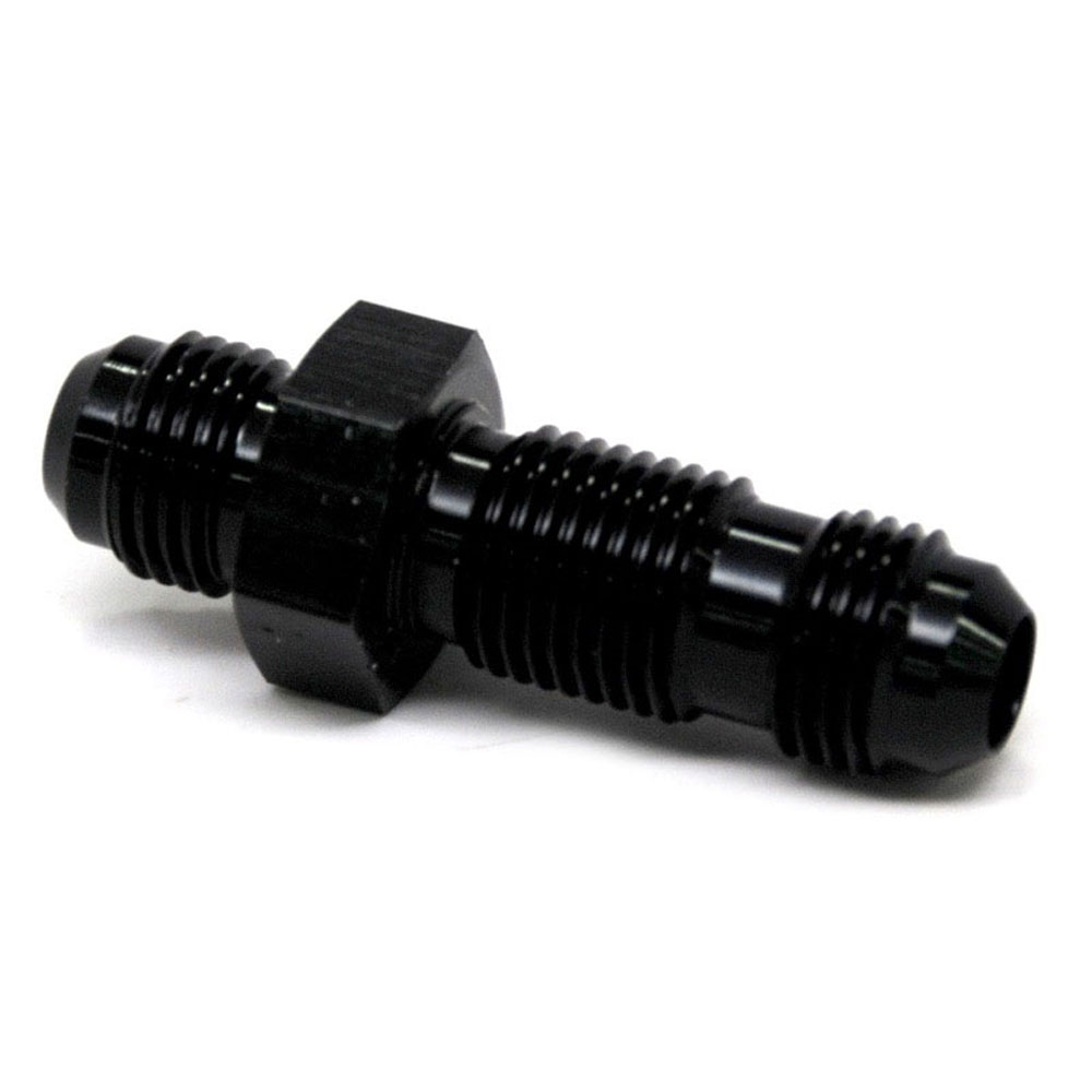 Renegade Racing Components AN Fitting 60632-2; AN to AN Bulkhead Union Black -06AN Male Straight -06AN Male 