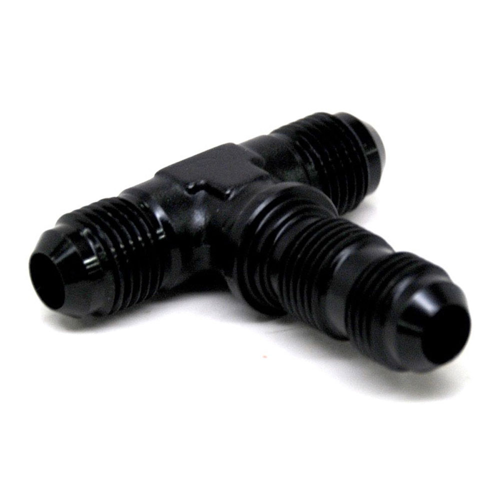 Renegade Racing Components AN Fitting 60634-2; AN to AN Bulkhead Tee Black -06AN Male Tee -06AN Male -06AN Male 