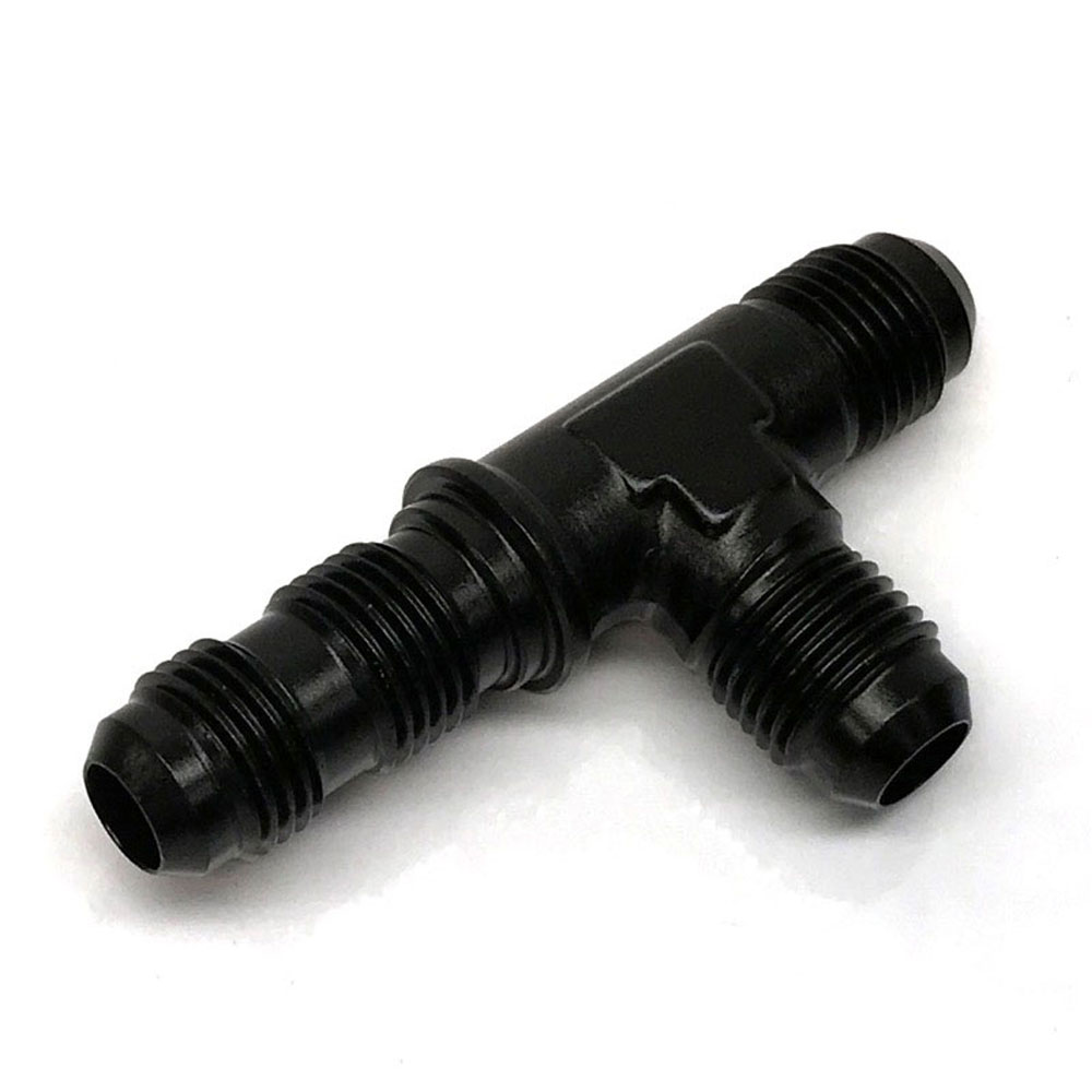 Renegade Racing Components AN Fitting 60635-2; AN to AN Bulkhead Tee on Run Black -06AN Male Tee -06AN Male -06AN Male 