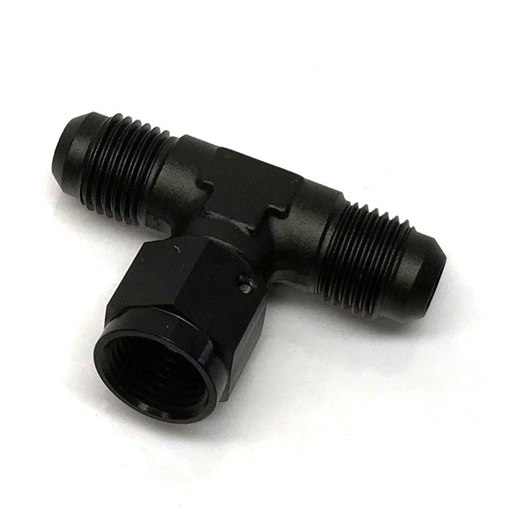 Renegade AN Fitting 60643-2; AN to AN Tee Black -06AN Male Tee -06AN Female (bottom) -06AN Male 