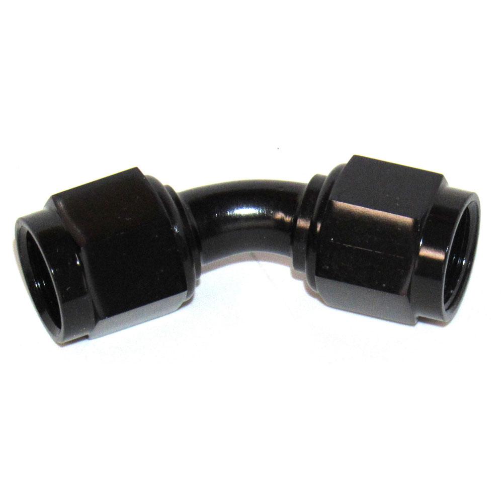 Renegade Racing Components AN Fitting 60645-2; AN to AN Coupler Black -06AN Female 45 deg. -06AN Female 