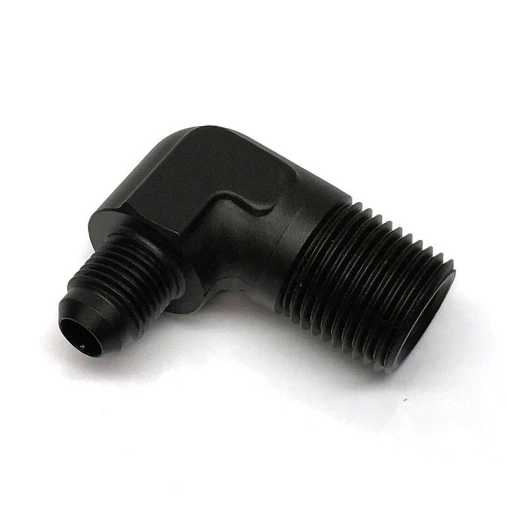 Renegade Racing Components AN Fitting 60672-2; AN to NPT Adapter Black -06AN Male 90 deg. 1/2 in. NPT Male 