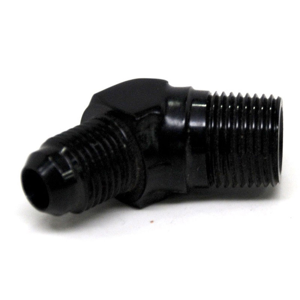 Renegade Racing Components AN Fitting 60683-2; AN to NPT Adapter Black -06AN Male 45 deg. 3/8 in. NPT Male 