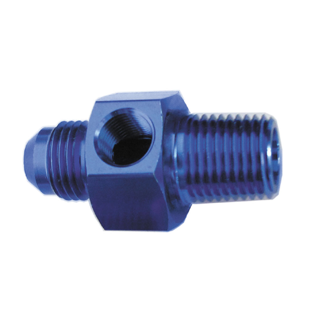 Renegade AN Fitting 60688-1; AN to NPT Adapter Blue -06AN Male Straight 3/8 in. NPT Male 