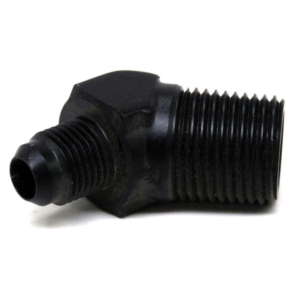 Renegade Racing Components AN Fitting 60693-2; AN to NPT Adapter Black -06AN Male 45 deg. 1/2 in. NPT Male 