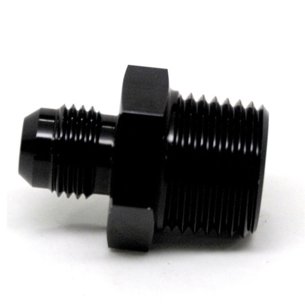 Renegade Racing Components AN Fitting 60696-2; AN to NPT Adapter Black -06AN Male Straight 1/2 in. NPT Male 
