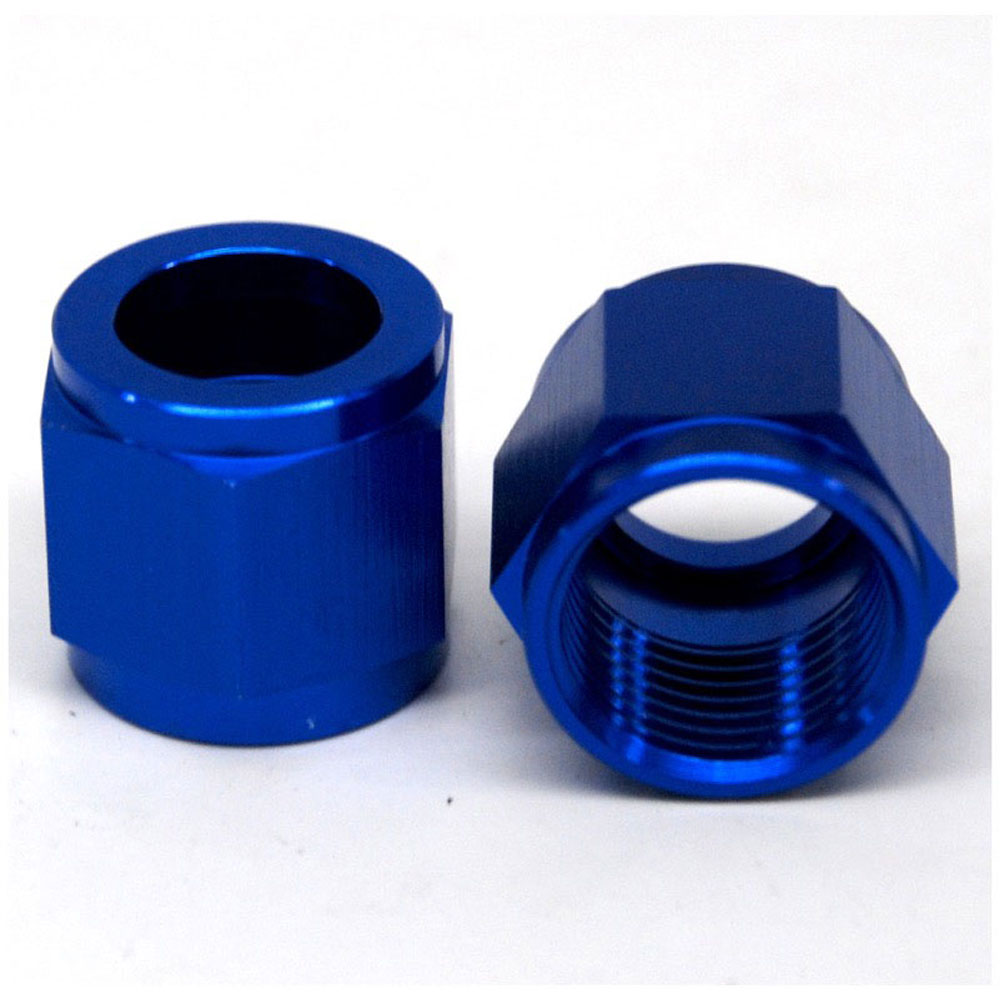 Renegade Tube Fitting 60818-1; Tube Nut Blue Anodized 1/2 in. Tube Straight -08AN Female 