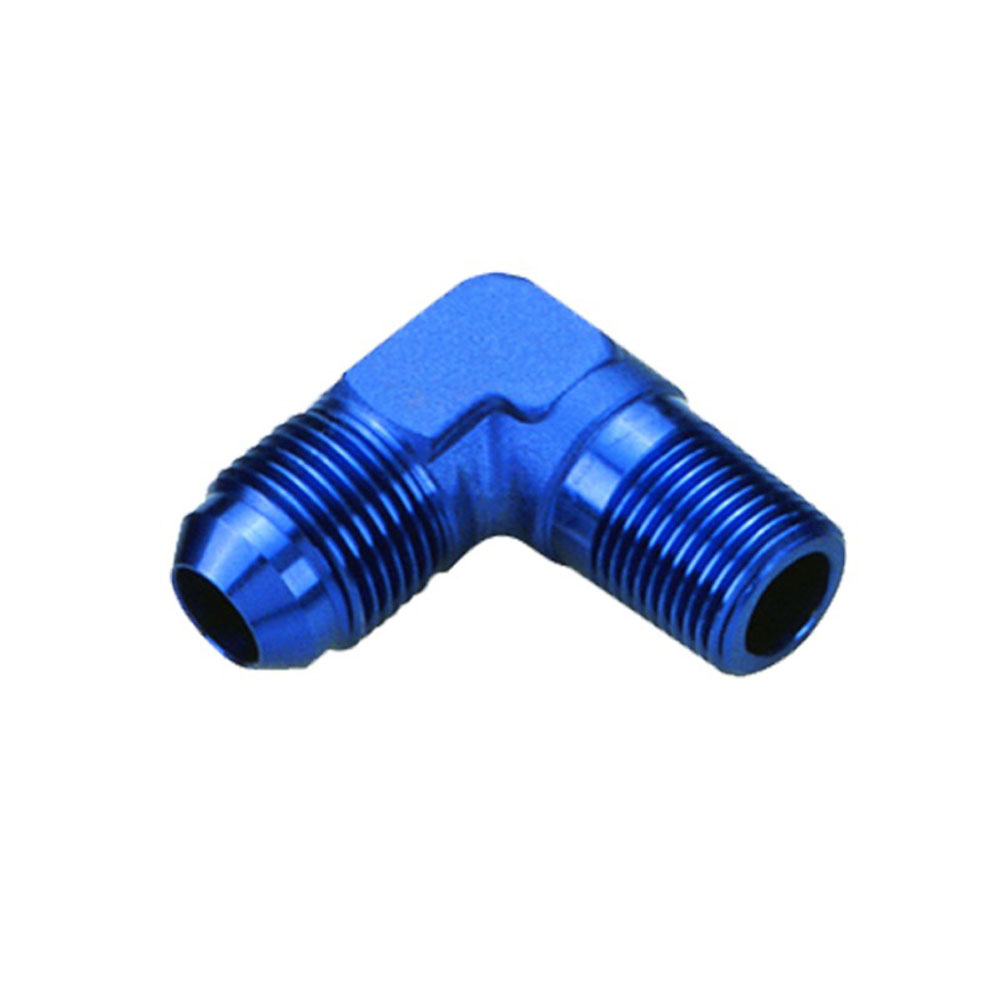 Renegade Racing Components AN Fitting 60822-1; AN to NPT Adapter Blue -08AN Male 90 deg. 1/4 in. NPT Male 