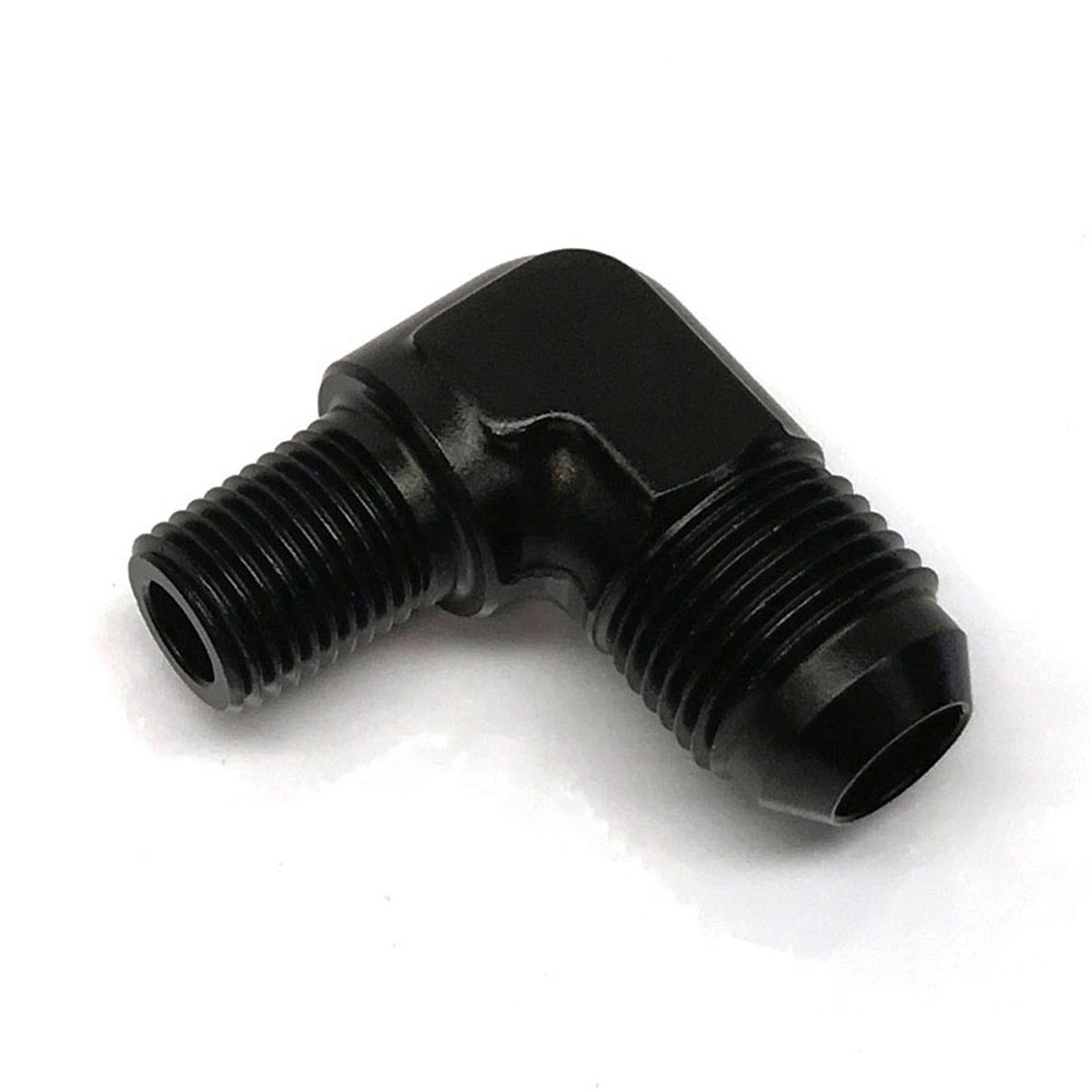 Renegade Racing Components AN Fitting 60822-2; AN to NPT Adapter Black -08AN Male 90 deg. 1/4 in. NPT Male 