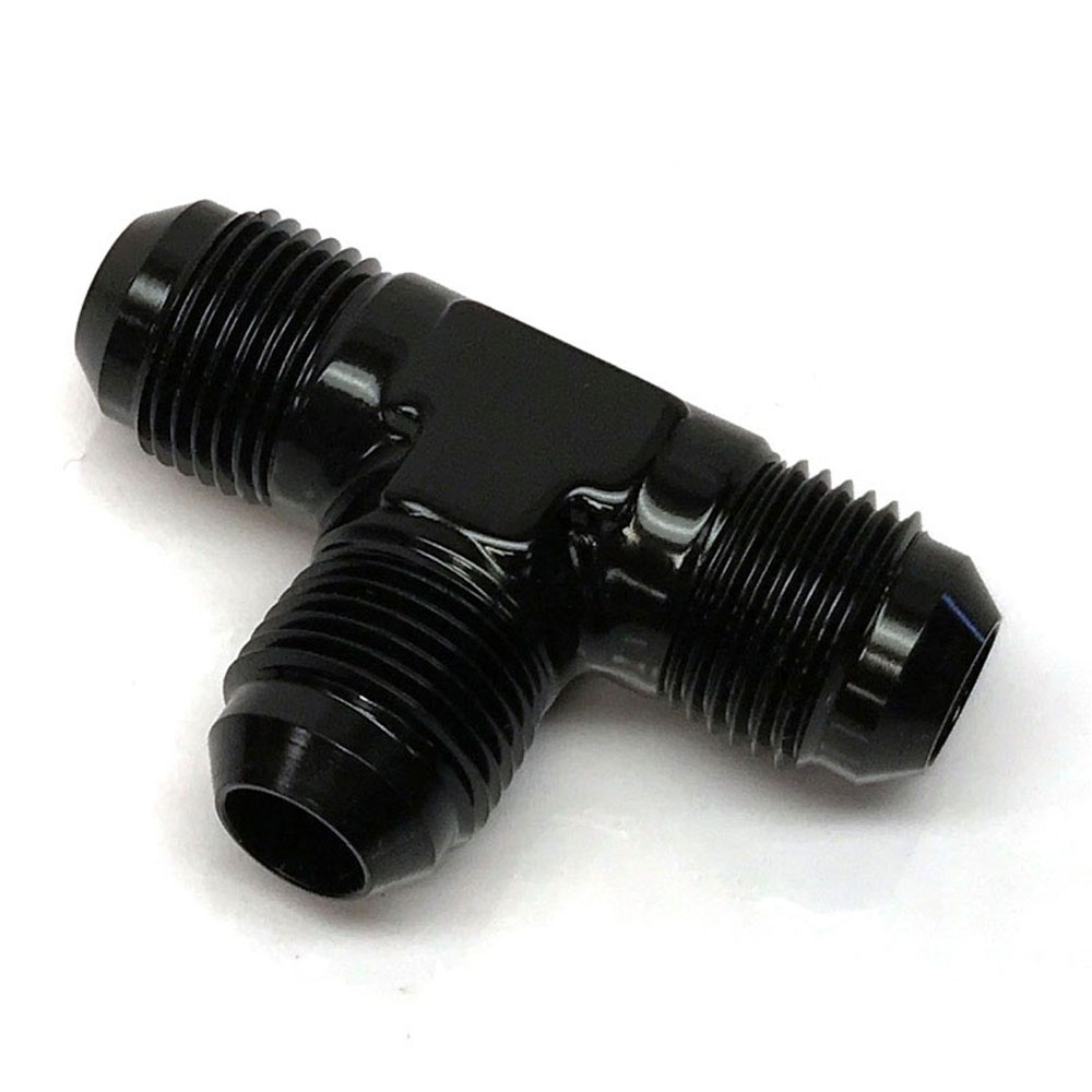 Renegade Racing Components AN Fitting 60824-2; AN to AN Tee Black -08AN Male Tee -08AN Male -08AN Male 