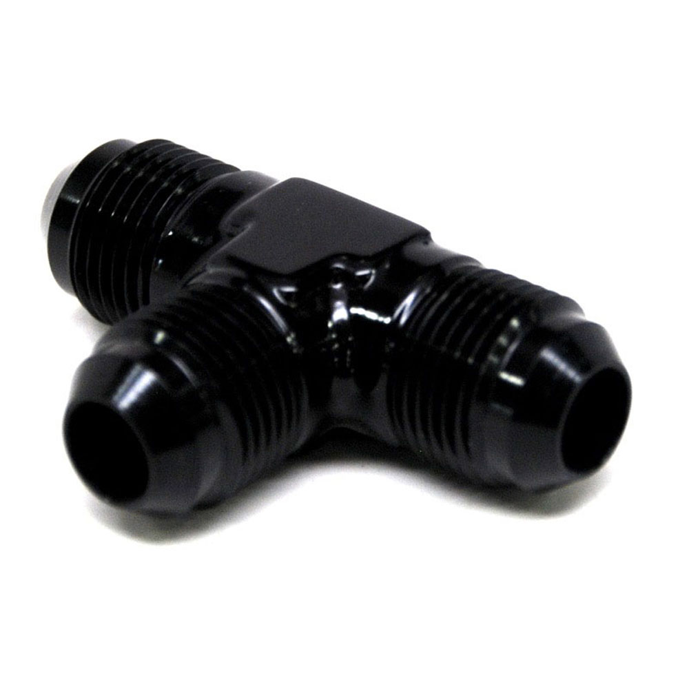 Renegade Racing Components AN Fitting 60824-2; AN to AN Tee Black -08AN Male Tee -08AN Male -08AN Male 