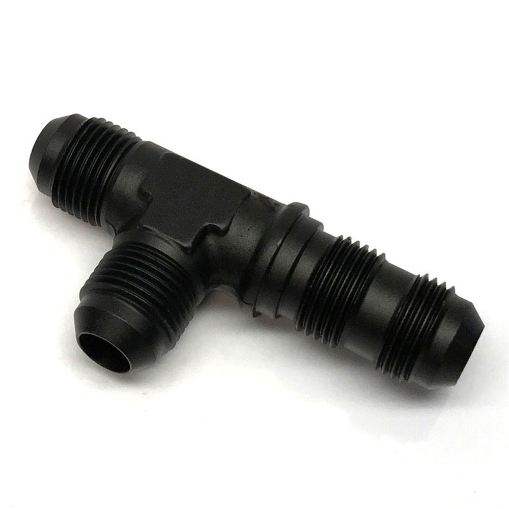 Renegade Racing Components AN Fitting 60835-2; AN to AN Bulkhead Tee on Run Black -08AN Male Tee -08AN Male -08AN Male 