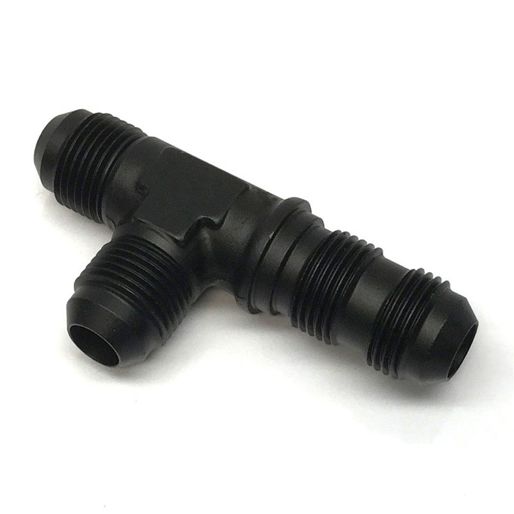 Renegade Racing Components AN Fitting 60835-2; AN to AN Bulkhead Tee on Run Black -08AN Male Tee -08AN Male -08AN Male 