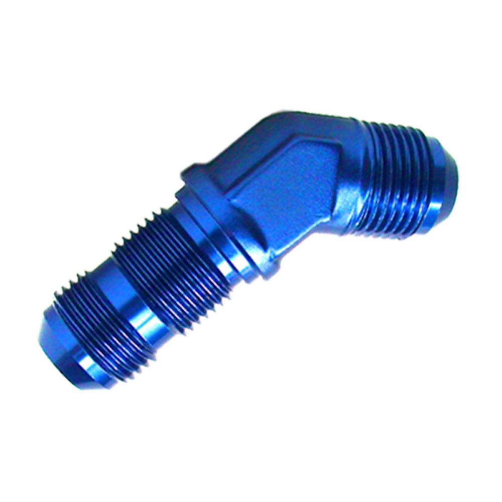 Renegade Racing Components AN Fitting 60837-1; AN to AN Bulkhead Union Blue -08AN Male 45 deg. -08AN Male 