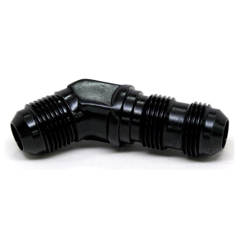 Renegade Racing Components AN Fitting 60837-2; AN to AN Bulkhead Union Black -08AN Male 45 deg. -08AN Male 