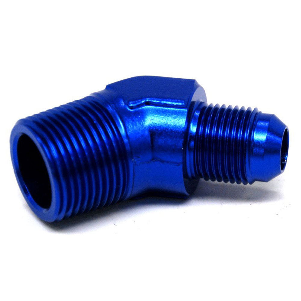 Photo for Renegade Racing Components AN Fitting 60893-1; AN to NPT Adapter Blue -08AN Male 45 deg. 3/4 in. NPT Male