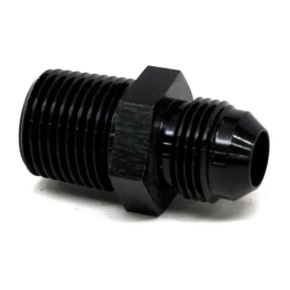 Renegade Racing Components AN Fitting 60896-2; AN to NPT Adapter Black -08AN Male Straight 1/2 in. NPT Male 