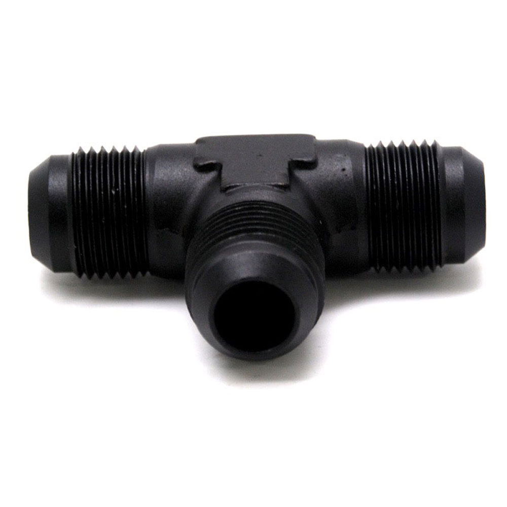 Renegade Racing Components AN Fitting 61024-2; AN to AN Tee Black -10AN Male Tee -10AN Male -10AN Male 