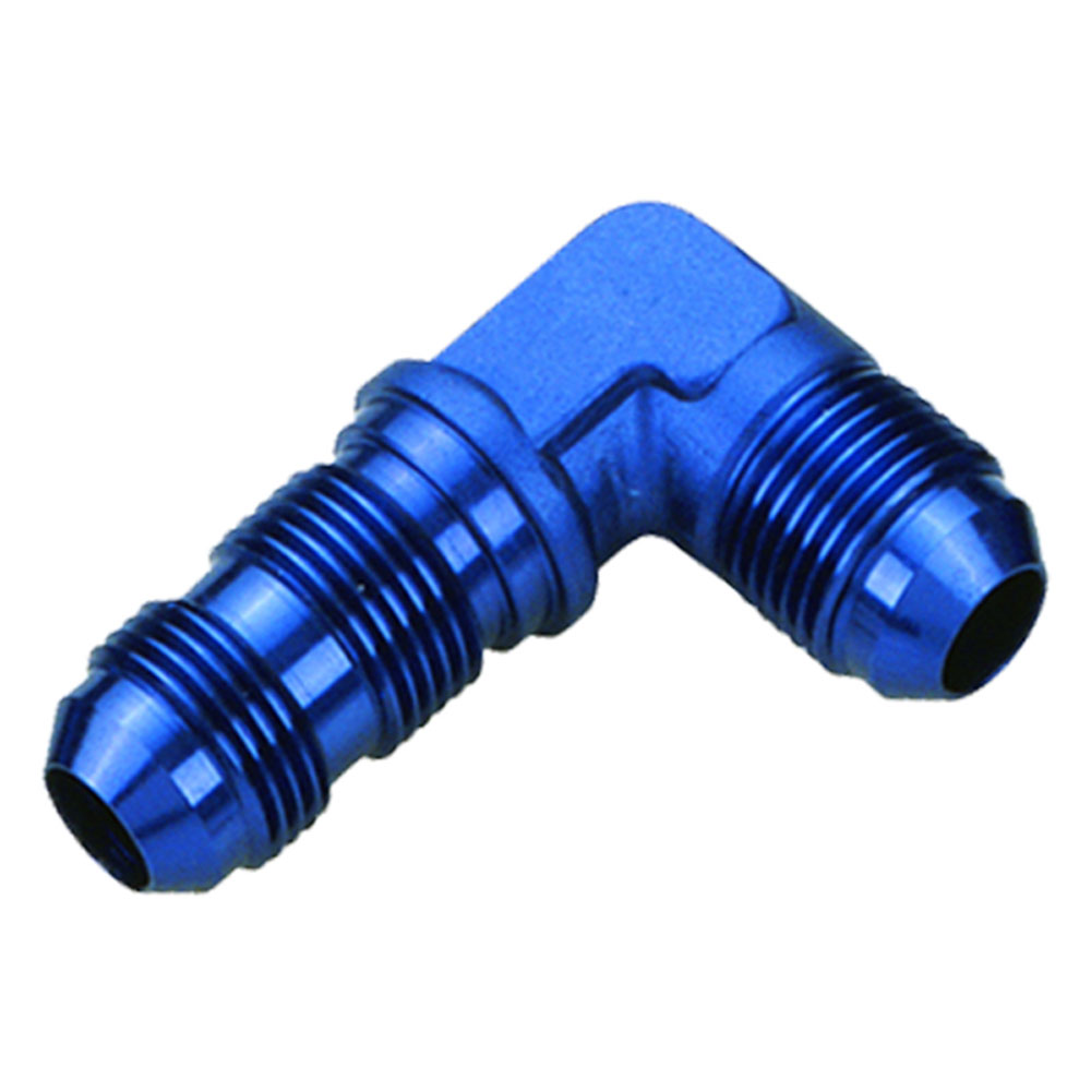 Renegade Racing Components AN Fitting 61033-1; AN to AN Bulkhead Union Blue -10AN Male 90 deg. -10AN Male 