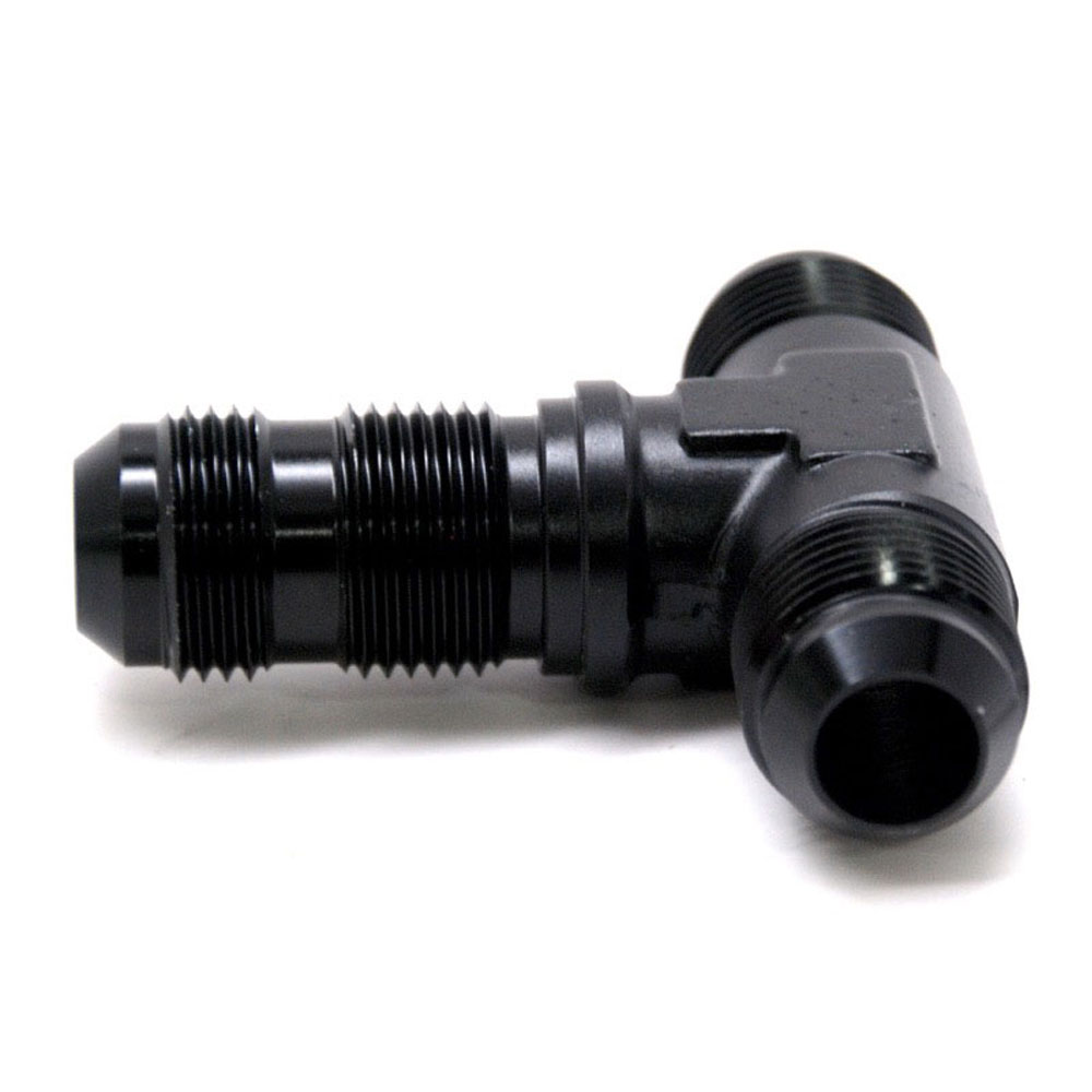 Renegade Racing Components AN Fitting 61034-2; AN to AN Bulkhead Tee Black -10AN Male Tee -10AN Bulkhead Male (bottom) -10AN Male 
