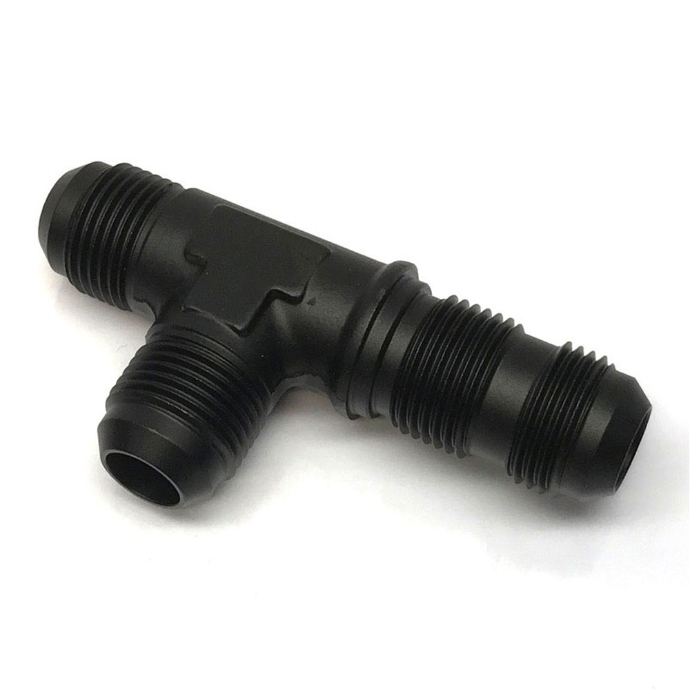 Renegade Racing Components AN Fitting 61035-2; AN to AN Bulkhead Tee on Run Black -10AN Male Tee -10AN Male -10AN Male 