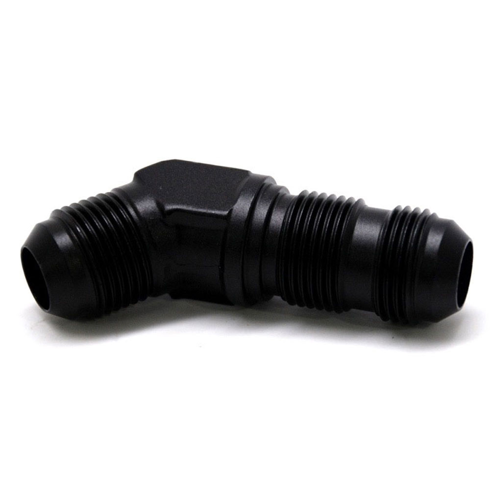 Renegade Racing Components AN Fitting 61037-2; AN to AN Bulkhead Union Black -10AN Male 45 deg. -10AN Male 