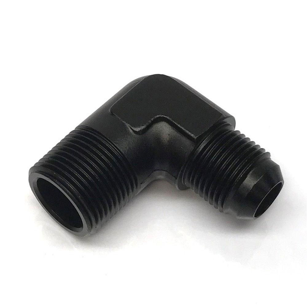 Renegade Racing Components AN Fitting 61092-2; AN to NPT Adapter Black -10AN Male 90 deg. 3/4 in. NPT Male 