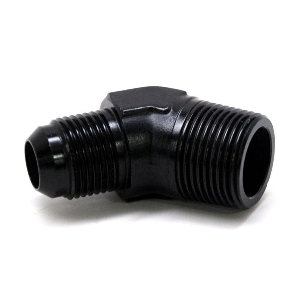 Renegade AN Fitting 61093-2; AN to NPT Adapter Black -10AN Male 45 deg. 3/4 in. NPT Male 