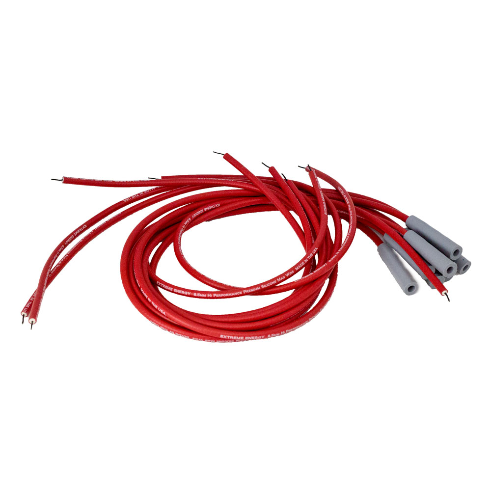Renegade Spark Plug Wires 61199; Performance Wires 8.5mm Red Spiral Core Straight HEI/Male and Female/Socket 