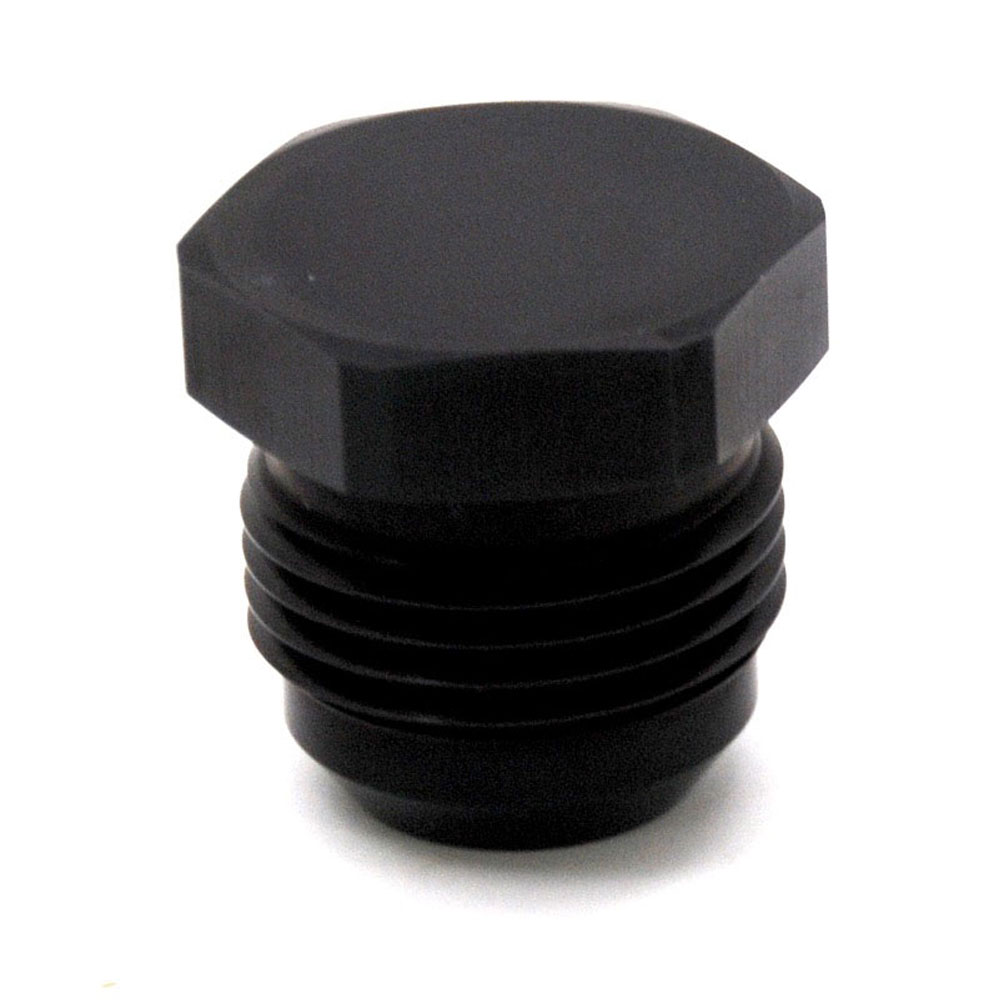 Renegade Racing Components AN Fitting 61206-2; AN Flare Plug Black -12AN Male Straight 