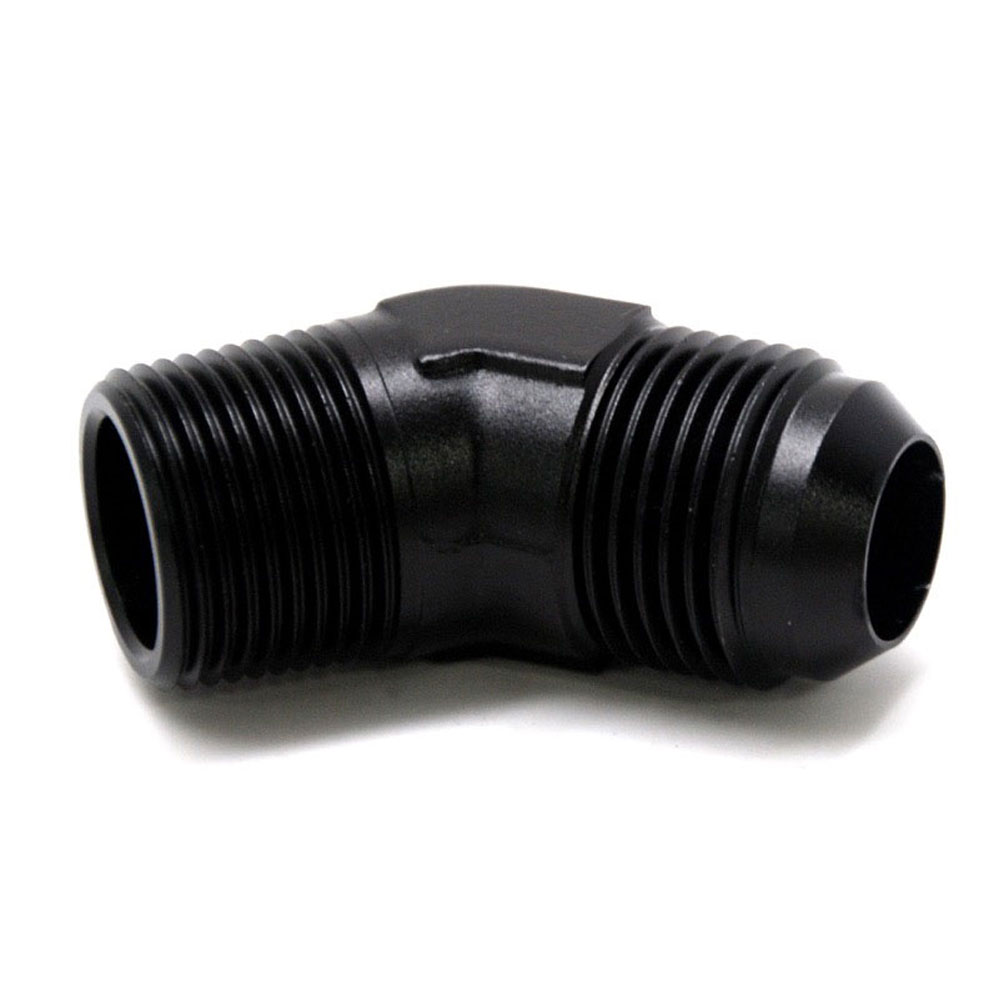 Renegade Racing Components AN Fitting 61223-2; AN to NPT Adapter Black -12AN Male 45 deg. 3/4 in. NPT Male 