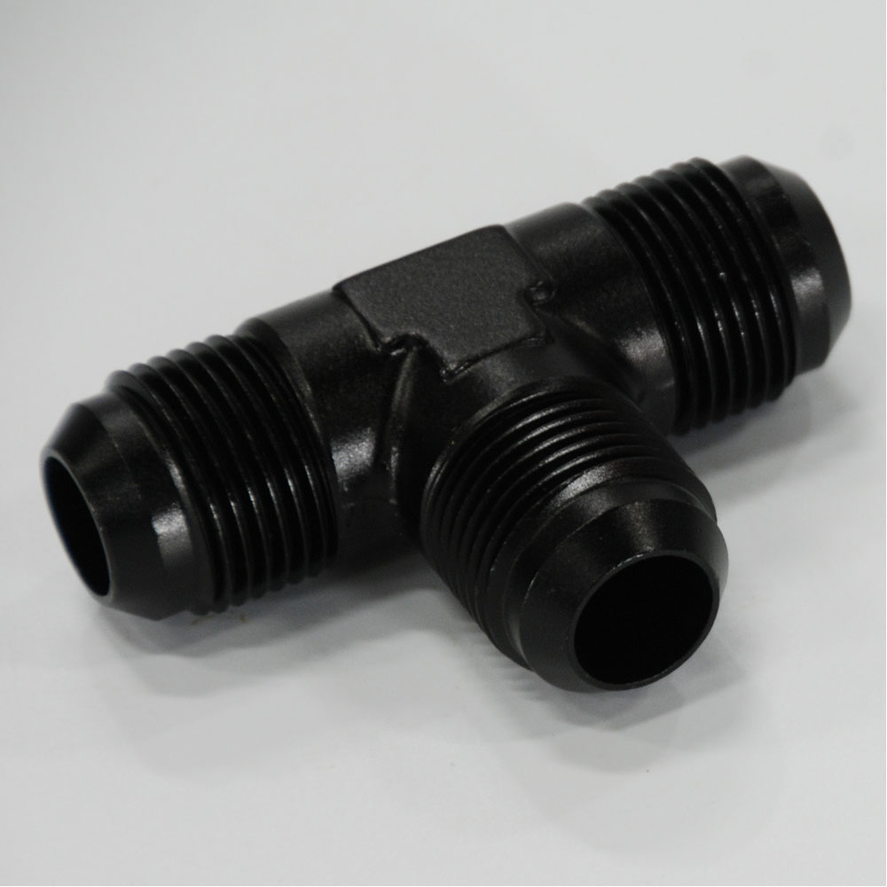 Renegade Racing Components AN Fitting 61224-2; AN to AN Tee Black -12AN Male Tee -12AN Male -12AN Male 