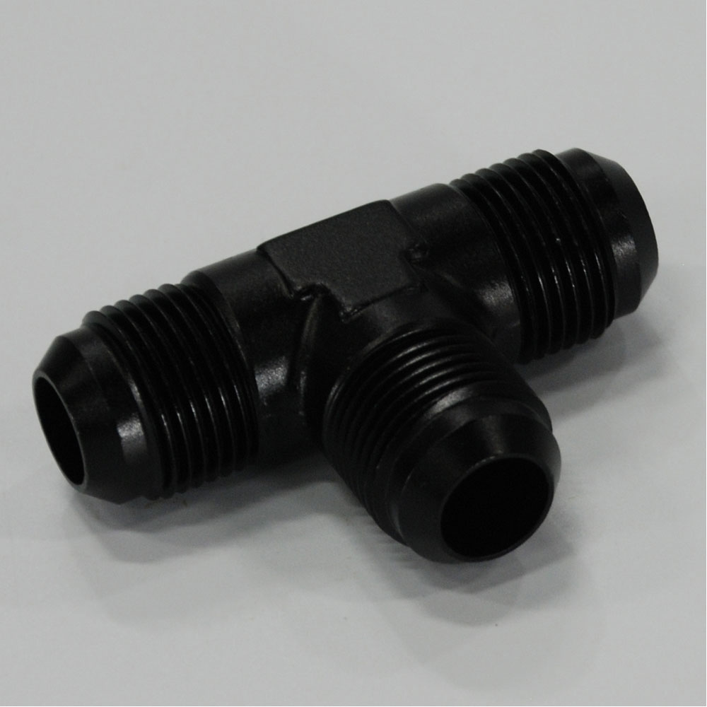Renegade Racing Components AN Fitting 61224-2; AN to AN Tee Black -12AN Male Tee -12AN Male -12AN Male 