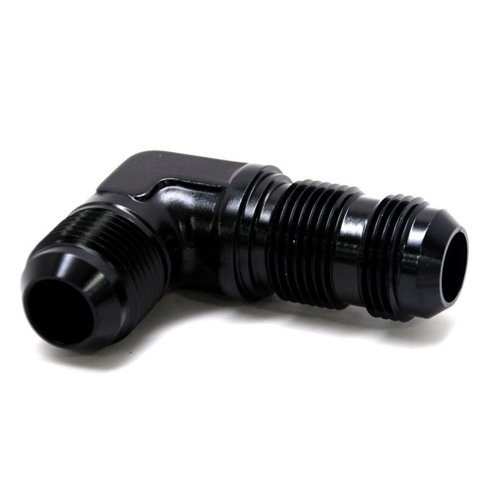 Renegade Racing Components AN Fitting 61233-2; AN to AN Bulkhead Union Black -12AN Male 90 deg. -12AN Male 