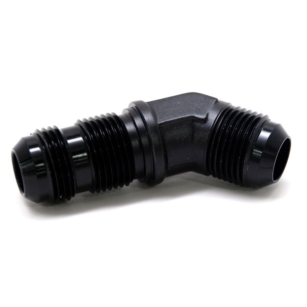 Renegade Racing Components AN Fitting 61237-2; AN to AN Bulkhead Union Black -12AN Male 45 deg. -12AN Male 