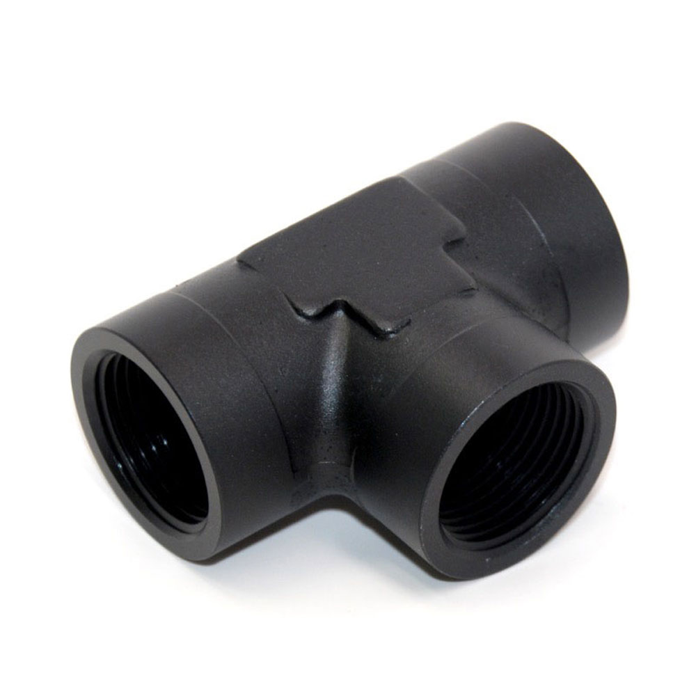 Renegade Pipe Fitting 61613-2; NPT to NPT Tee Fitting Black Anodized 1.000 in. NPT Female Tee 1.000 in. NPT Female 1.000 in. NPT Female 