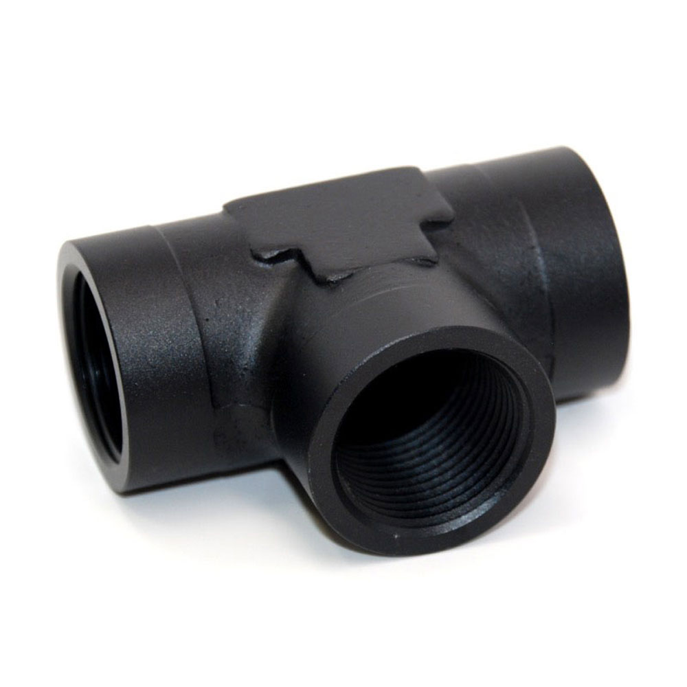 Renegade Pipe Fitting 61613-2; NPT to NPT Tee Fitting Black Anodized 1.000 in. NPT Female Tee 1.000 in. NPT Female 1.000 in. NPT Female 